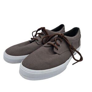 Polo Ralph Lauren Mens Grey Casual Canvas Shoes With Pony Logo Size 11